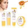 LSxia 4 Piece Honey Milk Lip Mask Lip Balm Lip Scrub Lip Oil Lip Care Kit, Moisturizing & Nourishing Dry and Cracked Lips, Overnight Sleeping Lip Exfoliator Lip Moisturizer Lip Repair