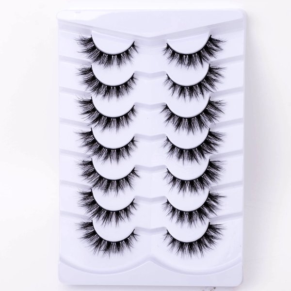 SQYlashes Cat Eye Natural Lashes Wispy False Eyelashes Short Fluffy Fake Lashes- 7 Pairs, ZG86