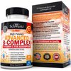 Vitamin B Complex with Vitamin C for Maximum Absorption - Methylcobalamin b12 & Folate Folic Acid Supplement - Vitamins B1 B2 B3 B5 B6 B7 B9 for Immune Energy & Nervous System Support - Non-GMO -60ct