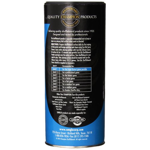 Sun-Glo Speed 1 (Super Glide Wax) Shuffleboard Table Powder, 16 oz. Can