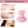 ideayard Mushroom Gua sha 2Pcs Jade Eye Massage Facial Tool Smooth Cute Mushroom Shaped Scraping for Women SPA Lift Remove Wrinkles (Rose Quartz+Green)