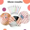 10PCS Nail Art Gel Carving Pen Acrylic Nail Dotting Pen Rhinestone Handle Double-Ended Silicone Nail Art Pen Brushes for Design Nail Foil Carving Drawing and 3D Effect Shaping Drawing Dotting Tools