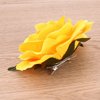 BinaryABC Artificial Rose Flower Hairpin Hair Clips,Flower Brooch for Women Party (Yellow) 1 Count (Pack of 1)
