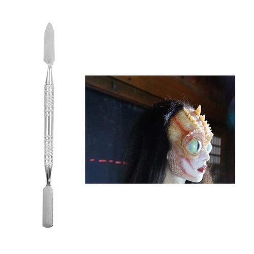 Modeling Scar Wax with Stainless Steel Double Ended Spatula Applicator Special Effects FX Makeup Tool for Theatrical Makeup and Halloween Fake Wound Moulding Scars Prosthetics(S)