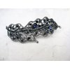 Generic Blue gray silver two leaf crystal hair clip barrette bridal hair clip