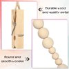 Wall Hanging Photo Display with Wooden Beads Garland 4 Feet Boho Collage Picture Frame DIY Picture Photo Frame Set with 9 Wood Clips for Rustic Country Home, Office Nursery Room Decoration(2 Pieces)