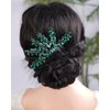 BERYUAN Green Crystal Bride Hair Comb Teardrop Crytsal Rhinestone Hair Piece Wedding Hair Accessories with Crytsal Rhinestone Bridal Hair Side Comb for Wedding Women and Girls (green)