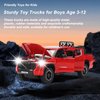 Tundra Truck Toys for 3 4 5 6 7 Year Old Boys Off-Road Pickup Toy Trucks for Boys Age 3-5 Diecast Metal Trucks with Light and Sound Pull Back Toy Cars Birthday Gift for Kids (Red)