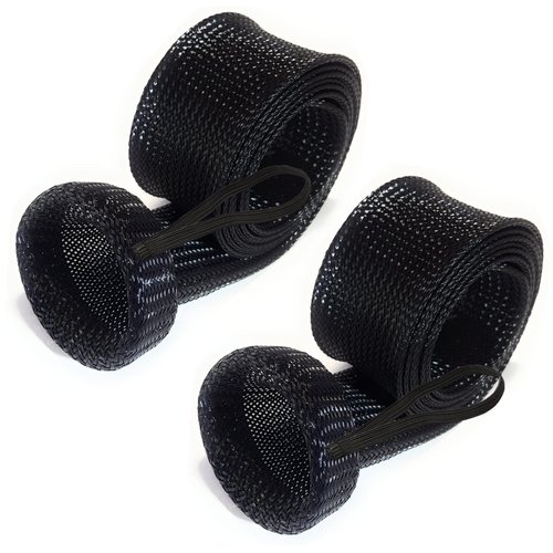 Reaction Tackle Fishing Rod Socks - Fishing Pole Sleeves and Covers for Baitcasting Rods, Spinning Rods Black (Point-XL Spin-3)