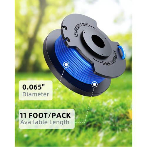 Eventronic String Trimmer Line Compatible with Ryobi One+ AC14RL3A,66 FT/0.065-Inch Autofeed Spools,Trimmer Spool Compatible with Ryobi Weed Wacker 18V,24V,40V Cordless Trimmers (6Spools+1Cap)