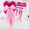 ANBALA Satin Ribbon Hair Accessories Set - 6 PCS Long Tailed Bowknot Hair Clips and Barrettes for Women and Girls (Pink, Hot Pink)