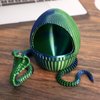 LYROYREG 3D Printed Snake Egg, 3D Printed Fidget Animals,3D Crystal Snake Flexible Joints Home Decor Executive Desk Toys,Home Office Decor Executive Desk Toys for Autism/ADHD (Blue+Egg)