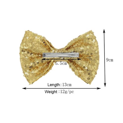 Lofruiin Girl's Lovely Fashion Bow Hairpin Sequins Hair Clip for Daily Life Travel Party Festivals (Royal Blue)