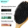 Combetter 100% Boar Bristle Hair Brush, Eco-Friendly Hairbrush for Women Men & Kids, Hair Smoothing and Massaging Detangling, Enhance Shine &Health