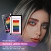 Beauty7 Colored Lash Extensions Rainbow Lashes Easy Fan 12 Colors Lashes Self Fanning Ombre Lash Extensions D+ Curl 0.05mm thickness 13mm Dramatic Eyelashes Extension