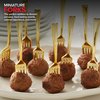 Gold Mini Forks 4 Inch (80-Count) Disposable Plastic Appetizer Fork for Cocktail Hour, Dessert Cups, Small Food Samples, Tiny Appetizers, Charcuterie Board, Wedding Reception