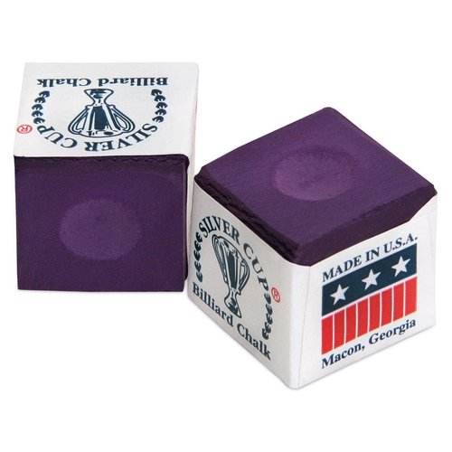 SILVER CUP Billiard CHALK - ONE DOZEN (Plum)