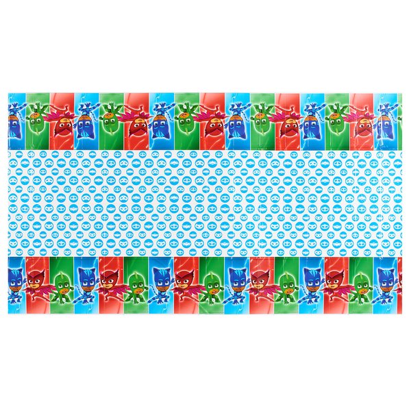 Multicolor PJ Masks Plastic Table Cover, 54" x 96" (1 Pc.) - Bold & Sturdy Design, Ideal for Kids' Birthdays & Themed Celebrations
