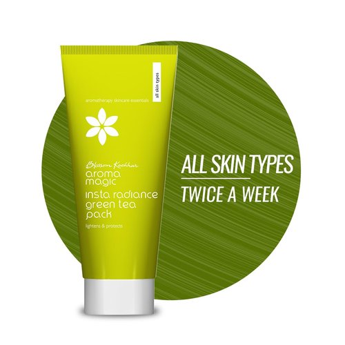 Aroma Magic Radiance Green Tea Face Pack | 3.53 Oz (100g) | Anti Aging Facial Mask for Fine Lines...