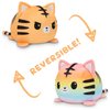 TeeTurtle - The Original Reversible Tiger Plushie - Pride - Orange + Rainbow - Cute Sensory Fidget Stuffed Animals That Show Your Mood!