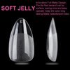 UNA GELLA Short Almond Fake Nails 216pcs Pre-shape Gel Acrylic Nail Tips for Full Cover Nail Extension Home DIY Nail Salon 12 Sizes Gelly Tips