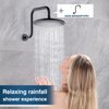 BRIGHT SHOWERS Rain Shower Head, 9 Inch High Pressure Waterfall Showerhead with Adjustable Angle and Anti-clogging Silicone Nozzles, Luxury Bathroom Overhead Shower, Oil-Rubbed Bronze