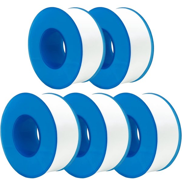 5 Rolls Premium Teflon Tape Plumbing, Plumbers Tape for leaks, PTFE Tape, Thread Seal Tape for Shower Head, Waterproof Pipe Sealant Tape, Water Hose Faucet Repair Sealing Tape (0.71Inch*590Inches)