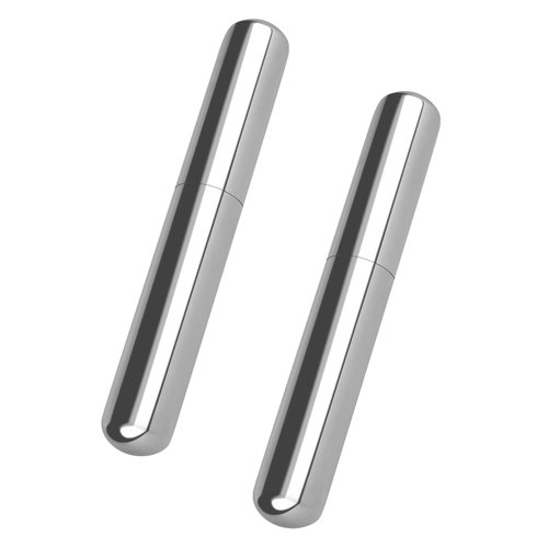Linkidea 2 Pack Cigar Case Tube for Cigars Up to 52 Ring Gauge, Stainless Steel Opening Dia 0.8" Carrying Cigar Box, Portable Single Cigar Holder for Travel and Daily Use (Silver)
