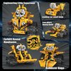EasyAgo STEM Robot Toy Model Car kits - Blocks Erector Set for 8-13 Years Old, App & Remote Control DIY Shadow Warrior/Spearhead/Vehicle/Tank for Kids 6 7 9 10 11 13 Boys Birthday Gifts Yellow