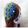 Women Bohemian Peacock Feather Hair Clip Hair Pin Elegant Fascinator Wedding Dance Party Headdress Headwear Hair Accessory Sequined Showgirl Headpiece (Style 1)