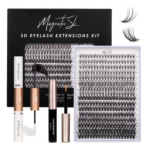 Lash Clusters DIY Lash Extensions Kit 320pcs Individual Lashes Clusters 20D 50D D Curl Eyelash Extension Kit with Applicator and Lash Bond&Seal,Clusters Lash Glue Remover Mix 10-16mm (20D+50D-320 KIT)
