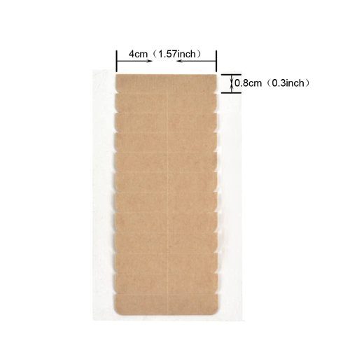 120 Pieces Hair Extensions Tape Tabs Wig Adhesives Tape Double Sided Replacement Tape for Hair Extensions (Khaki)