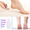 6 Pcs Glass Nail File and Nail Shiner Set includes 2 Manicure Pedicure Glass Nail File 1 Cuticle Trimmer 2 Nano Finger Nail File 1 Nano Foot Scrubber Callus Remover Foot Care Pedicure (Blue Purple)