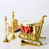 Totority Miniature Music Instrument 1: 12 Mini Dollhouse Saxophone Trumpet Trombone Musical Instrument Dollhouse Model for Dollhouse Nursery Room Golden 4pcs