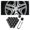 JOYCOURT 20PCS Universal Car Wheel Nut Caps, 19mm Hexagonal Plastic Lug Nut Covers Car Wheel Hub Screw Exterior Decoration Auto Bolt Caps with Removal Tool, Protection Cap Replacement for Cars