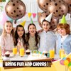 RoundFunny 12 Pcs 21 Inch Chocolate Chip Cookie Balloons Foil Party Balloons Bulk Balloons Decor for Birthday Party Baby Shower Theme Decorations Supplies (Chocolate Cookie)