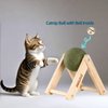 ZYUTONG Giant Catnip Ball with Wood Stand — Interactive Catnip Roller Ball Catnip Relaxation Ball Activity Cat Toy Ball with Bell Inside, Licking, Spinning, Enrichment, Relaxation Catnip Ball Toy