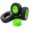 4Pcs HIRCQOO 1.9" RC Crawler Tires OD 90mm Rubber Tire and Plastic Wheel Rims 12mm Hex Compatible with 1/10 Axial SCX10 D90 Tamiya CC01 TF2 TRX4 RC Crawler (Green)