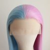 melody wig Synthetic Half Pink Half Blue Lace Front Wigs Long Silky Straight Wig Heat Resistant Fiber Synthetic Half Wigs Middle Part Replacement Wig