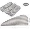 VIVOTE Microfiber Hair Towel Wrap Anti Frizz Hair Turban Hair Drying Towel for Women Wet Hair Absorbent Hair Towel Wrap Head Wrap After Shower 10 x 25.5Inch 3Pack Gray
