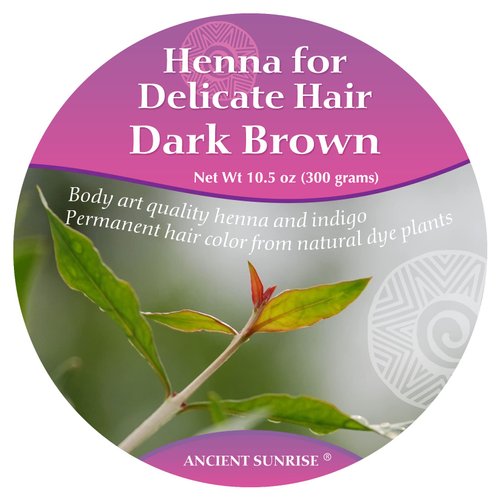 100% Natural Henna for natural hair -Dark Brown henna hair dye - Best henna hair dye for natural hair - Ancient Sunrise Dark Brown Henna for Delicate Hair Kit