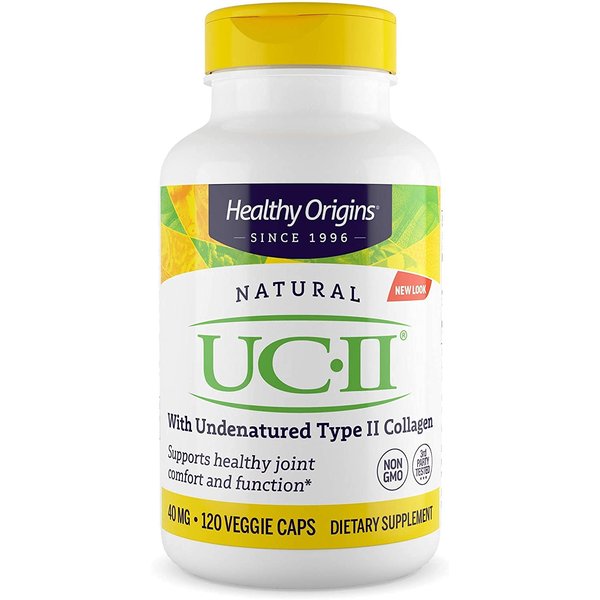 Healthy Origins UC-II, 40 mg - Premium Collagen Supplement for Joint Health, Mobility & Flexibility - Undenatured Type II Collagen - Gluten-Free & Non-GMO Supplement - 120 Veggie Caps