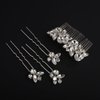 Teyglen Crystal Bride Wedding Hair Comb and Hair Pins Silver Rhinestone Hair Piece Bridal Hair Accessories for Women Handmade Crystal Headpiece