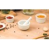 HIC Kitchen Mortar and Pestle for Grinding Spices and Herbs and Crushing Pills, Fine-Quality Porcelain