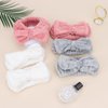 Casoty 6 Pcs Make Up Headbands, Bow Hair Band, Soft Coral Fleece Facial Headband, Spa Headband for Washing Face, Towel Headband for Face Washing Shower Skin Care Yoga