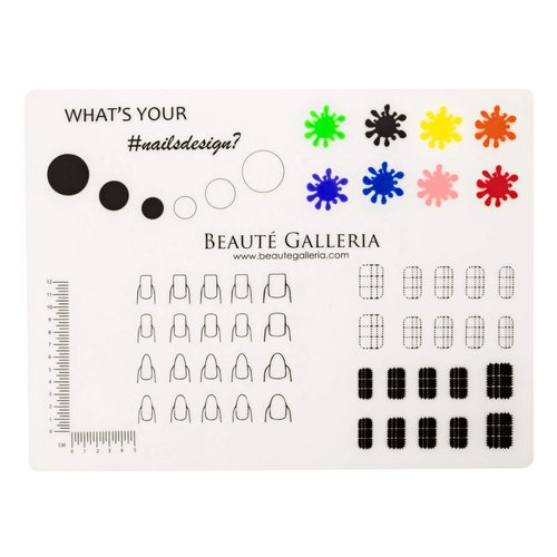 Beaute Galleria Rollable Silicone Nail Art Stamping Mat for Reverse Stamping, Nail Decals Practic...