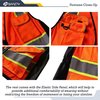 JKSafety 9 Pockets Women Hi-Vis Reflective Safety Vest | Mesh Neon Orange| Reflective Strips with Yellow Extended Trims | ANSI Compliant (168-Orange, XXL)