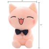 ECTY Cat Plush Cute Plushies, Pink Cat Plushie, Cat Stuffed Animals, Kawaii Plush Toys for Kids - 11 inch