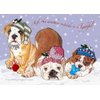 Pipsqueak Bulldog Christmas Cards : 10 Holiday Cards with Red Envelopes - ADORABLE!
