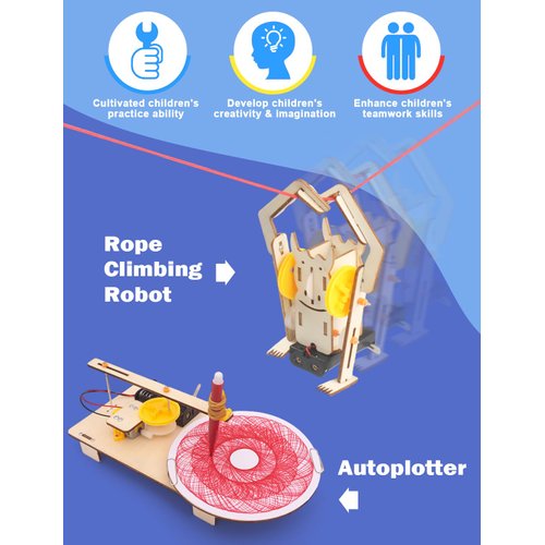 Poraxy 6 in 1 STEM Toys for Kids Ages 8-12, STEM Kits, 3D Wooden Puzzles, Educational Science Projects Building Model Kits, Birthday Gifts for Boys and Girls Ages 7 8 9 10 11 12 13 Years Old